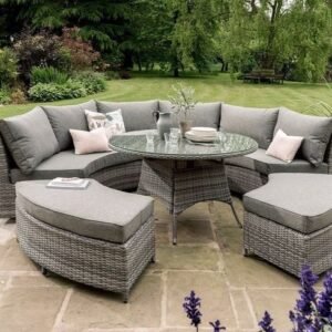 Outdoor Three Piece Patio Sofa-Sectional in Starboard Snow